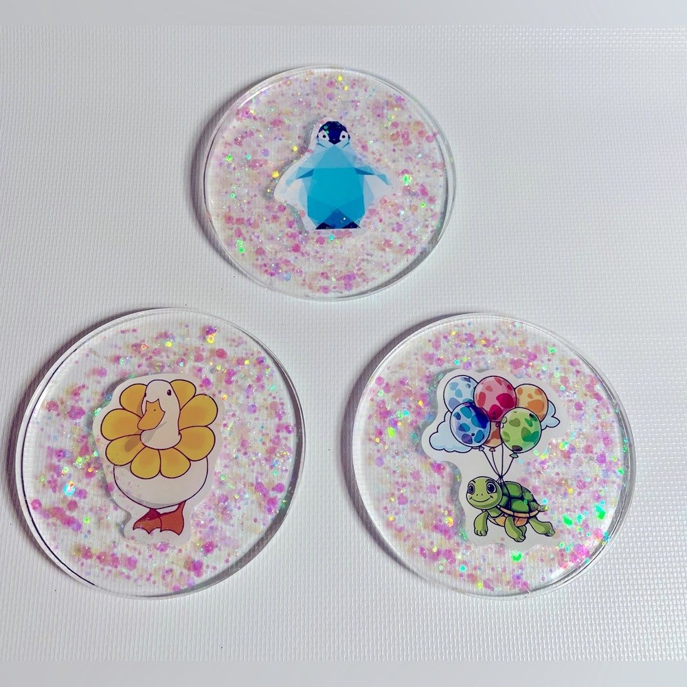 Handmade Resin Animal Magnet Set of 3